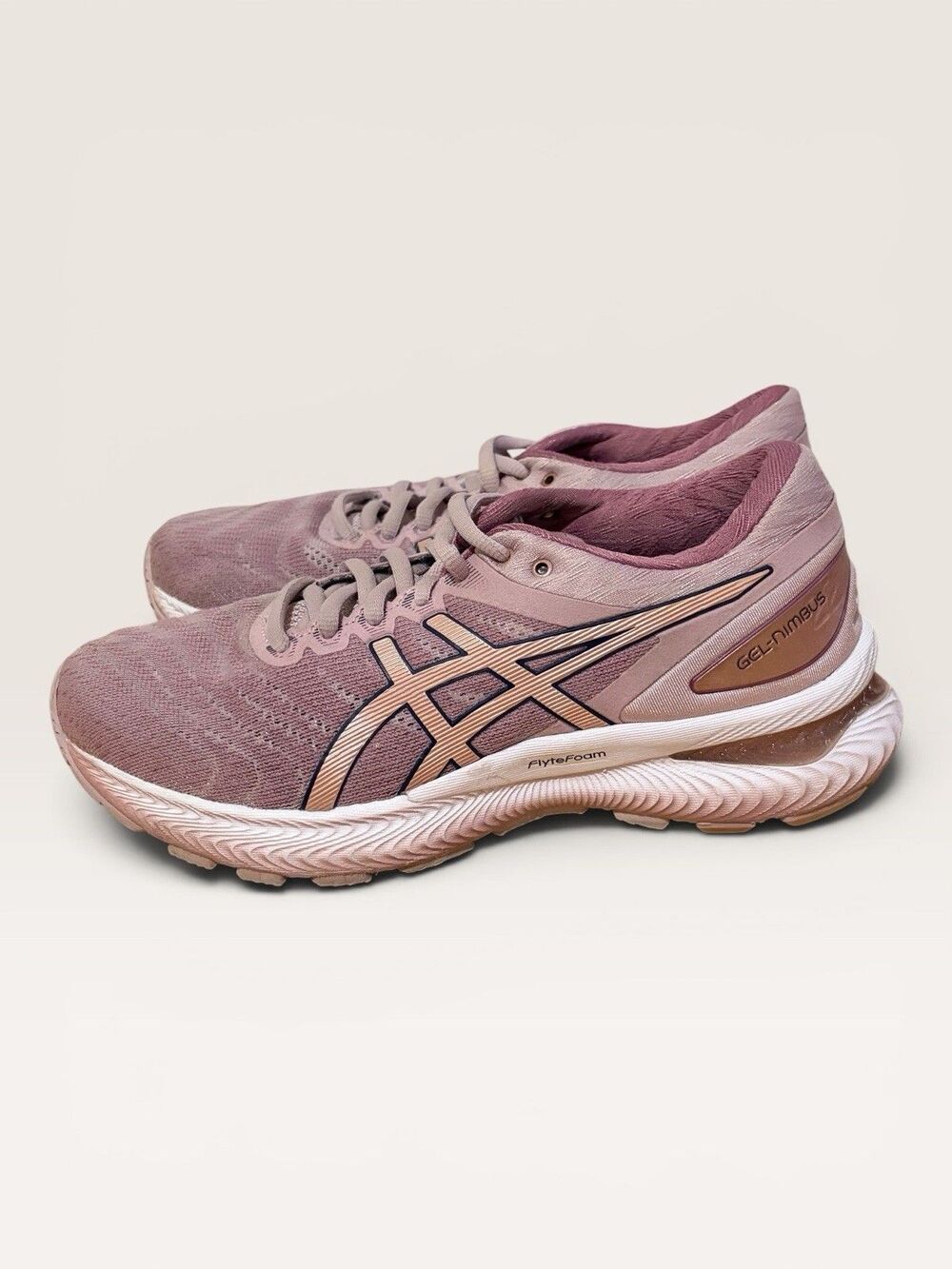 Asics GEL-Nimbus 22 Running Shoes Women's Size 6.5 Pink White Rose Gold 1012A587